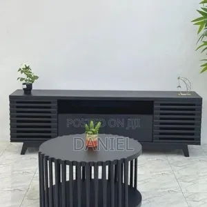 Black Coffee Table and TV Showcase Combined