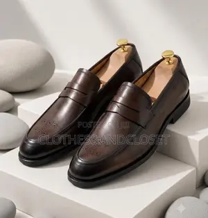 Clarks Penny Loafers - Dark Brown Leather