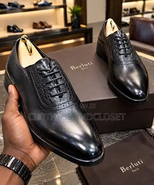 Berluti Embossed Crocodile-Pattern Leather Dress Shoes