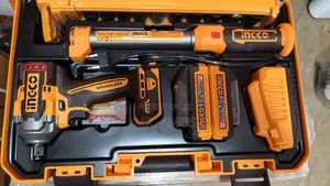 INGCO 20V Cordless Impact Wrench with 10-Piece Socket Set