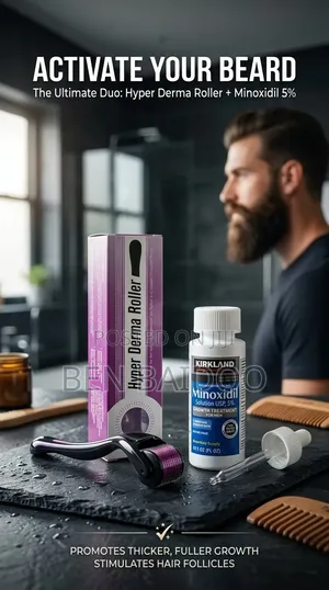 Kirkland Minoxidil & Hyper Derma Roller for Hair Growth