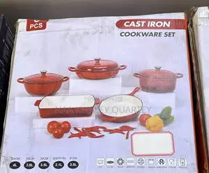9-Piece Orange Enameled Cast Iron Cookware Set