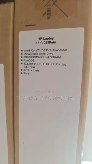HP 15 Laptop - Intel Core i7, 8GB RAM, 512GB SSD