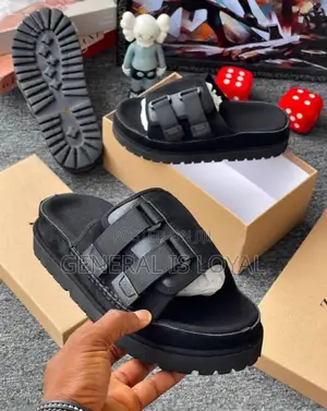 Zara Black Double-Strap Platform Slide Sandals