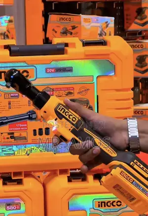 INGCO 20V Cordless Ratchet Wrench 65Nm with Free Sockets