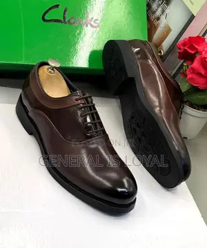 Clarks Brown Glossy Formal Lace-Up Shoes