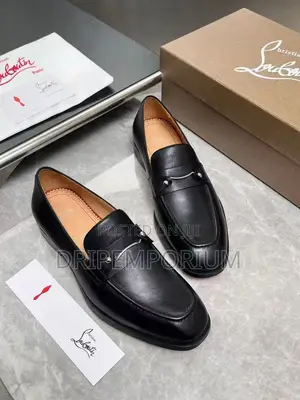 Christian Louboutin Black Matte Leather Loafers