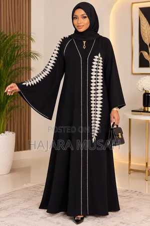 Elegant Black Abaya/Dress - Size L
