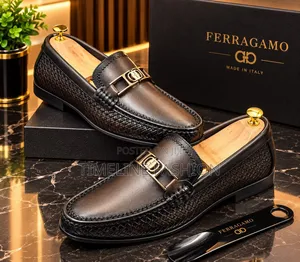 Salvatore Ferragamo Executive Men's Leather Loafers - Coffee Brown