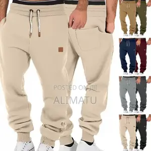 Chingavy Men's Black Cotton Joggers