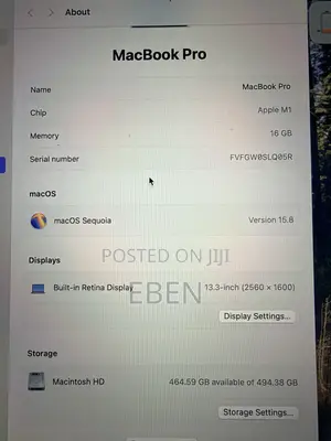 Apple MacBook Pro 2020 (M1, 16GB RAM, 512GB SSD)