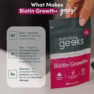 Nutrition Geeks Biotin Growth+ Hair, Skin & Nails Supplement
