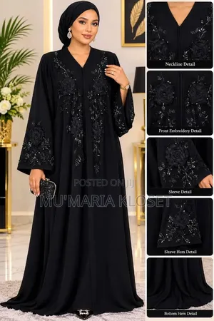 Luxury Egypt Abaya - Black XXL