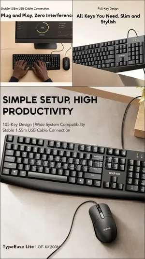 Oraimo TypeEase Lite Wired Keyboard Kit