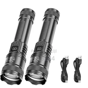 Rechargeable LED Flashlight Zoomable Torch with LCD Display