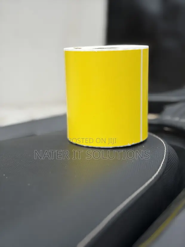 Yellow Direct Thermal Labels 100mm x 100mm, 500 Labels/Roll - 1