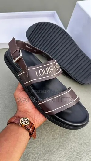 Hermes, Prada, LV, Versace, Dior Men's Leather Sandals