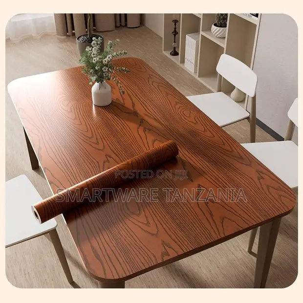 Wood Grain Self-Adhesive Contact Paper - Warm Brown - 1