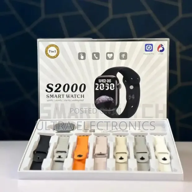 Smart Watch S2000 - 7-in-1, Kinga Maji, Mikanda 7 - 1