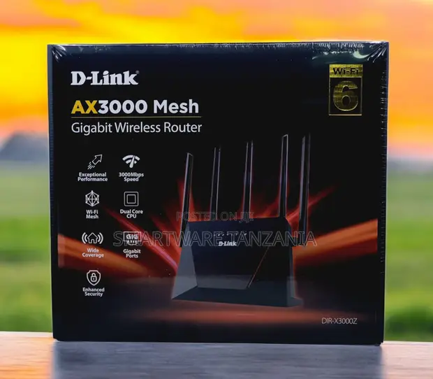 D-Link DIR-X3000Z AX3000 Mesh Wi-Fi 6 Router ya Gigabit - 1