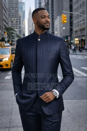 Modern Safari Suits with Slight Stripes