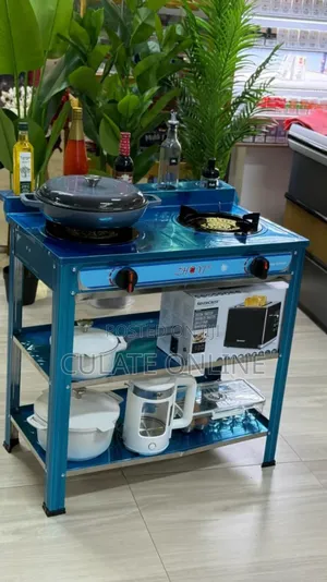 Jiko la Gas la Plate Mbili Jipya na Stand