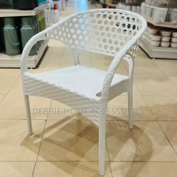 Faux Rattan Woven Plastic Armchair (Multi-Colored) - 1