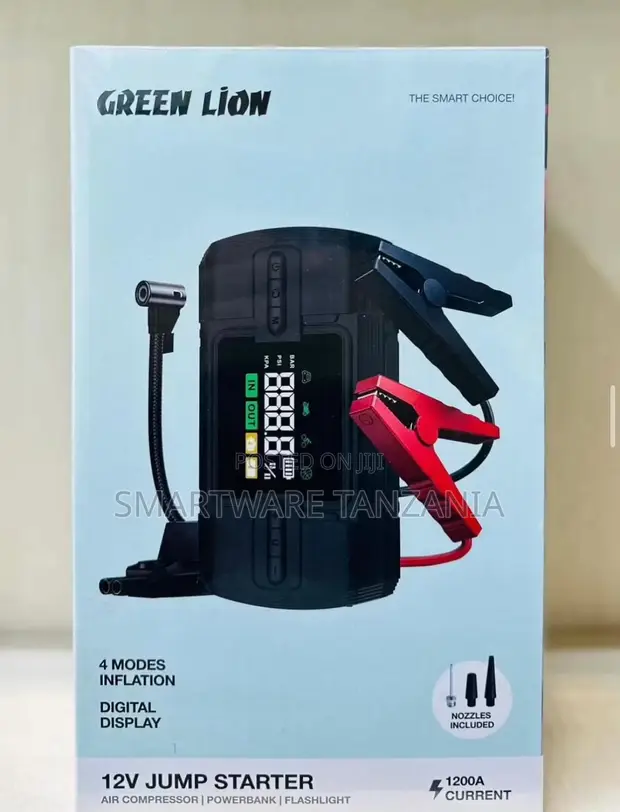 Green Lion 1200A 12V Jump Starter na Air Compressor - 1