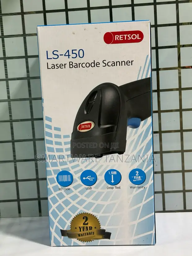 Retsol LS-450 USB Laser Barcode Scanner (1.5m Drop Test) - 1