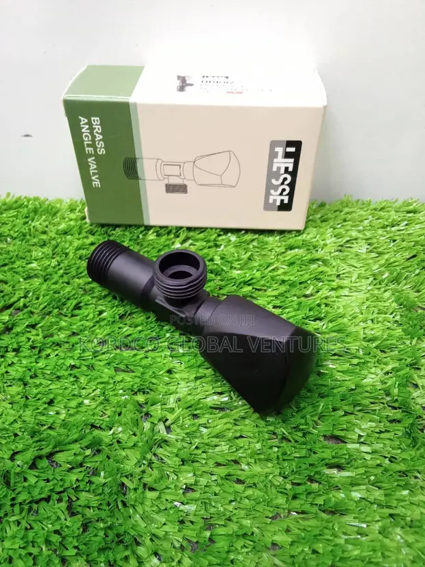 Hesse China Angle Valve 1/2in HBK02 Matt Black - 1