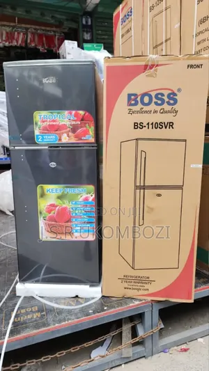 Boss Double Door Refrigerator 110L Nyeupe