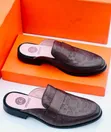 New Versace Men's Leather Mules - 1