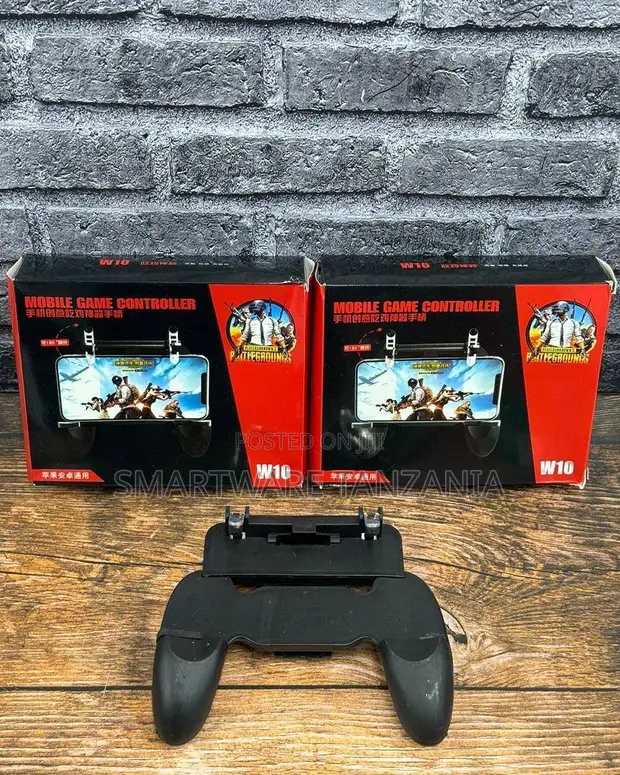 W10 Mobile Game Controller Grip Holder kwa iOS Android - 1
