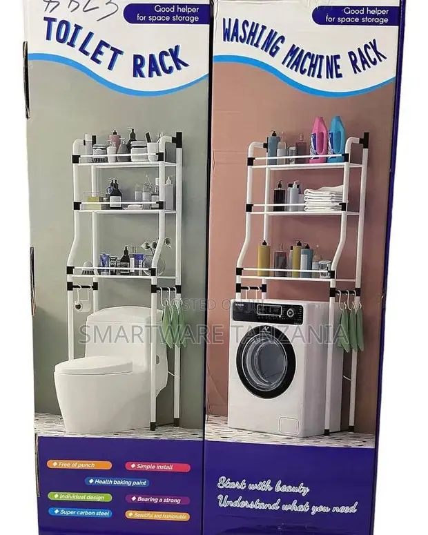 3-Tier Toilet & Washing Machine Storage Rack Set - 1