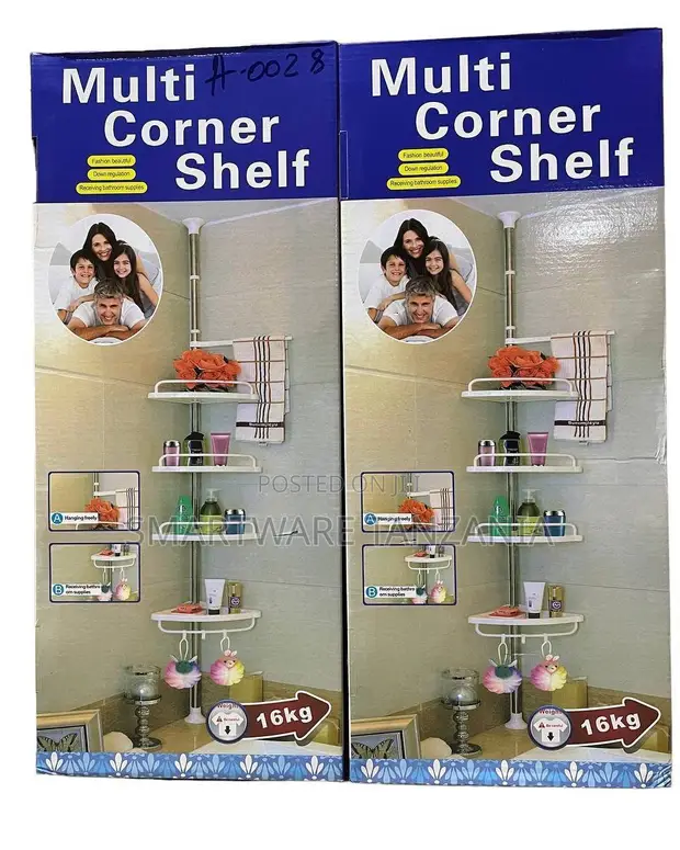 4-Tier Adjustable Corner Shelf - 16kg Capacity - 1