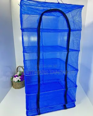 Kikaushio cha Mesh cha Kunyongwa 8-Layer - Bluu na Zipu