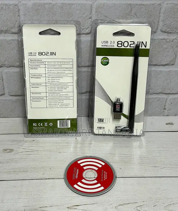 USB 2.0 Wireless WiFi Adapter 1200Mbps 802.11n na Antena - 1