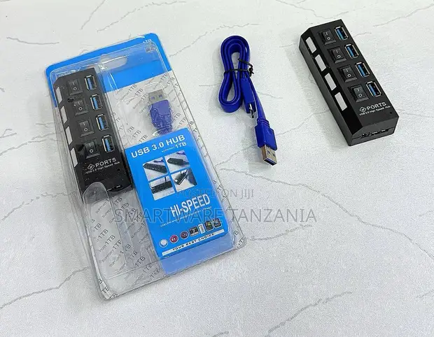 USB 3.0 Hub, Port 4 za Kasi Juu na Switches Binafsi - 1