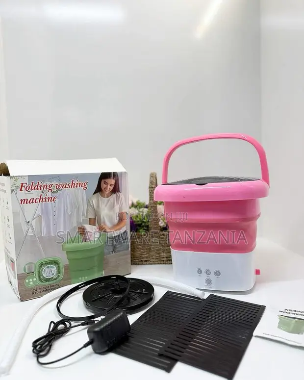 Dolphin Mini Portable Folding Washing Machine - Pink - 1