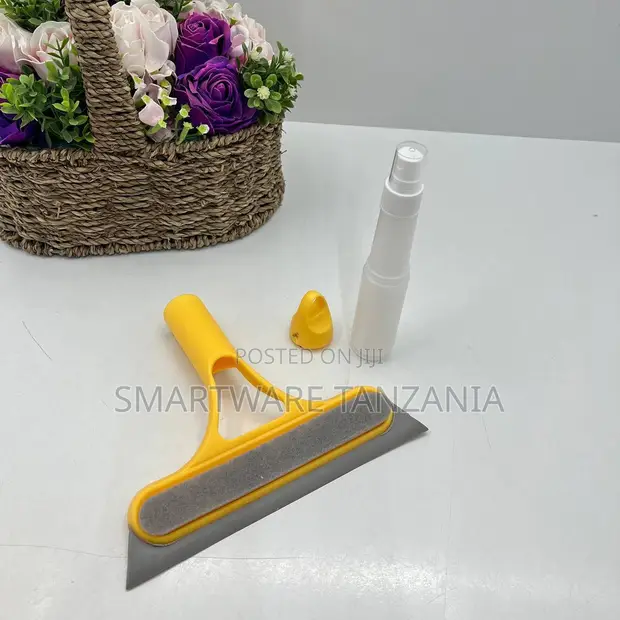 Window Squeegee Cleaner with Spray Bottle - Yellow Set - 1