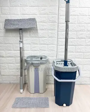 Self-Wringing Flat Mop and Bucket Set - Microfiber