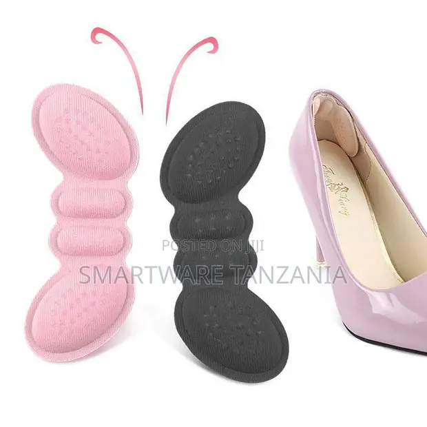 Heel Cushion Insole Pad Anti-Slip Liner (Pink/Black) - 1