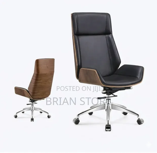 Kiti cha Ofisi cha Executive chenye Mgongo Mrefu na Walnut - 1