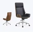 Kiti cha Ofisi cha Executive chenye Mgongo Mrefu na Walnut - 1