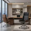 Kiti cha Ofisi cha Executive chenye Mgongo Mrefu na Walnut - 2