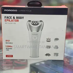 Porodo IPX7 Face & Body Epilator, 120 Min Use