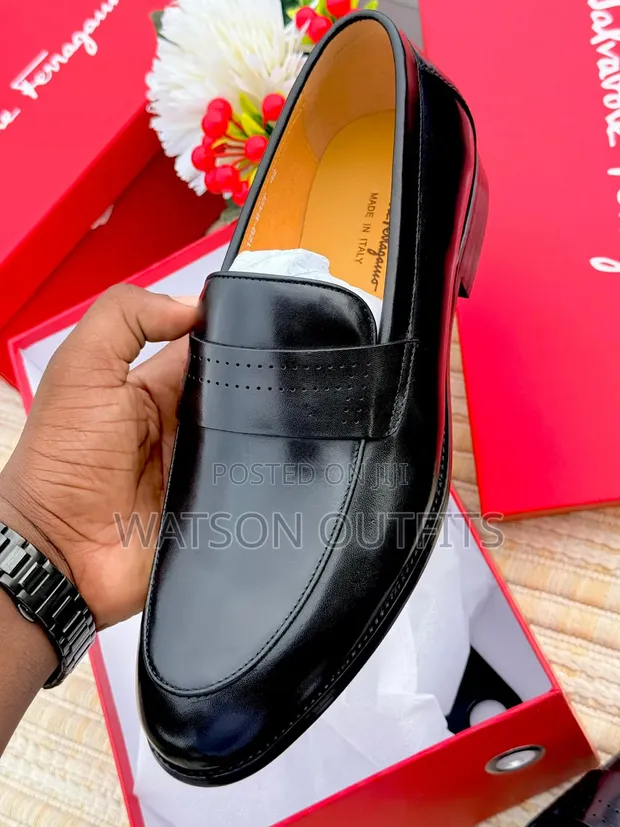 Vatu vya Salvatore Ferragamo vya Wanaume vya Ngozi Halisi - 1
