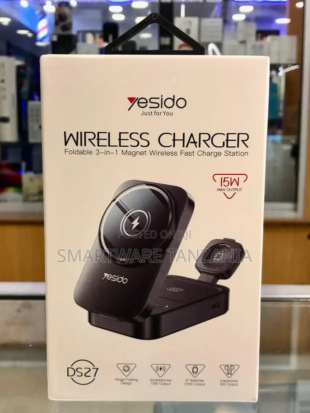 Yesido DS27 3-in-1 Foldable Magnetic Wireless Charger 15W - 1