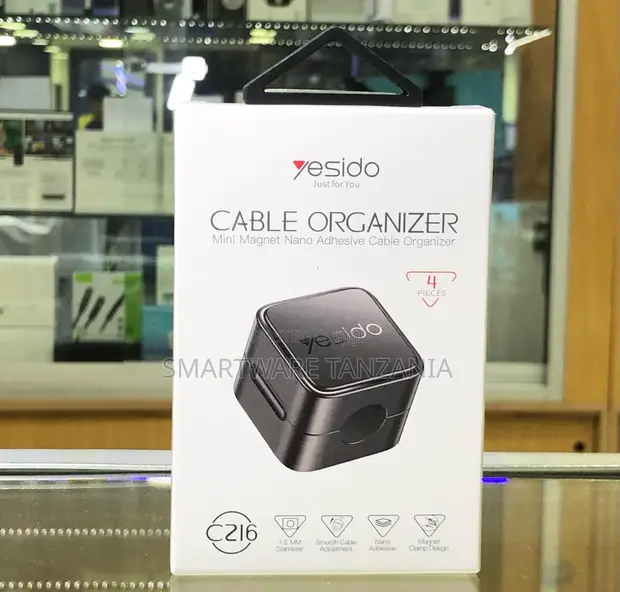 Yesido C216 Mini Magnetic Nano Adhesive Cable Organizer - Black - 1