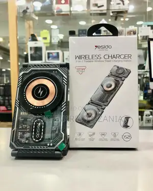 Yesido DS25 3-in-1 Kipochi cha Kuchaji Kisicho na Waya cha Kusafiri 22.5W